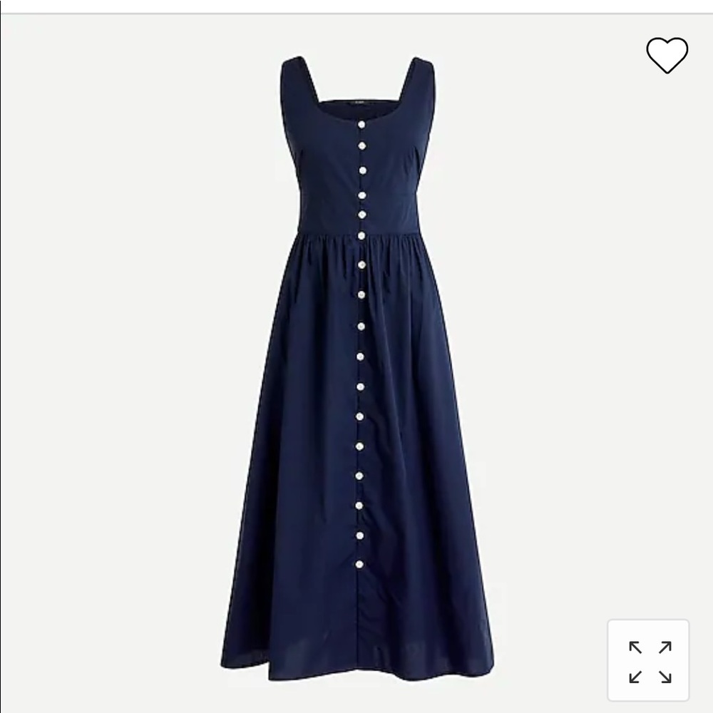 J Crew cotton poplin dress in navy